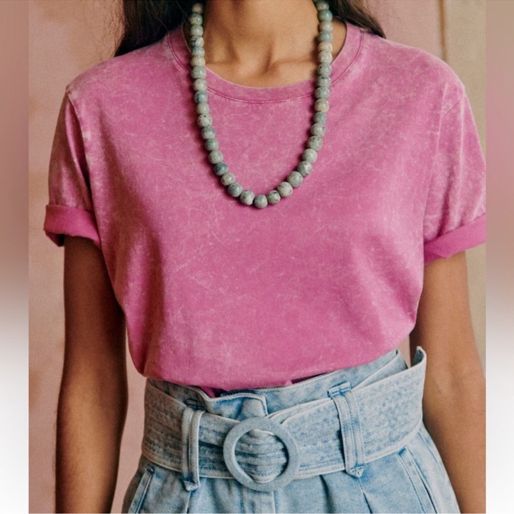 Sezane Conrad Dhalia Fade Out Short Sleeve Tee